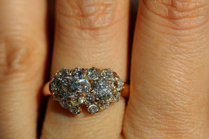 Cluster Twin-Heart Diamond Ring