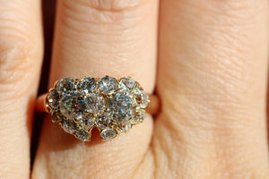 Cluster Twin-Heart Diamond Ring
