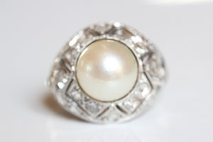 Pearl & Diamond Dome Cocktail Ring