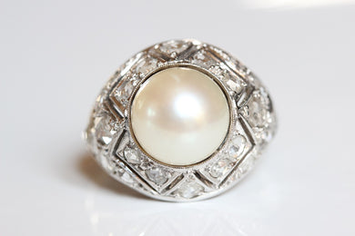 Pearl & Diamond Dome Cocktail Ring