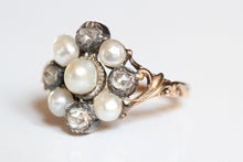 Load image into Gallery viewer, Classic Pearl &amp; Diamond Cluster Ring