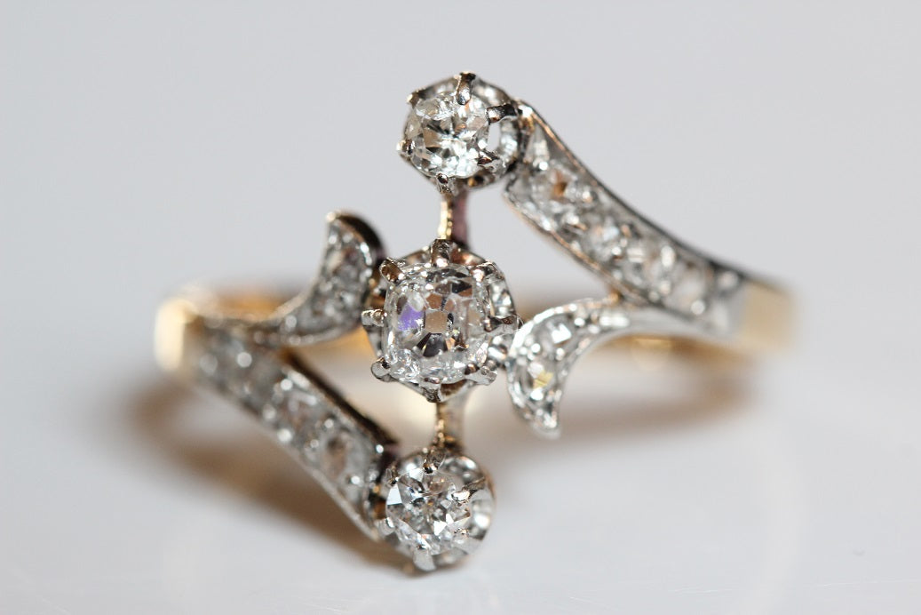 Art Deco Tulip Diamond Ring