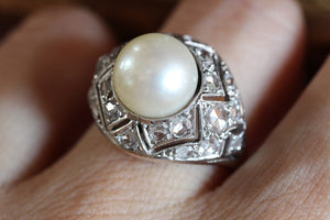Pearl & Diamond Dome Cocktail Ring