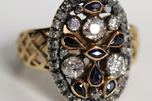 Load image into Gallery viewer, Exquisite Sapphire &amp; Old Cut Diamond Statement Ring