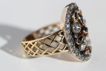 Load image into Gallery viewer, Exquisite Sapphire &amp; Old Cut Diamond Statement Ring